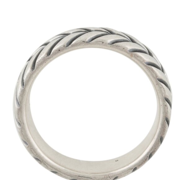 DAVID YURMAN STERLING SILVER 925 CHEVRON BAND RING - Picture 7 of 7